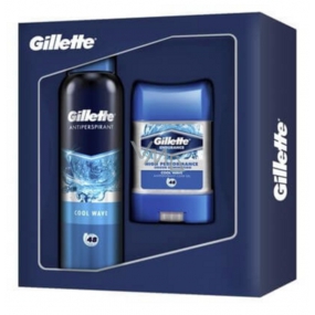 Gillette Cool Wave Clear gel antiperspirant 70 ml + antiperspirant deodorant spray 150 ml, cosmetic set for men
