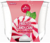 Glade Maxi Frosted Candy Cane with the scent of vanilla cream and peppermint scented candle in a glass, burning time up to 52 hours 224 g
