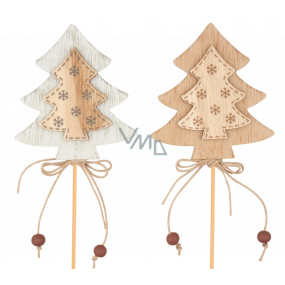 Tree wooden recess white, natural 8 cm + skewers, 1 piece