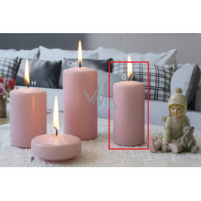 Lima Ice pastel candle pink cylinder 50 x 100 mm, 4 pieces