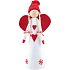 Angel fleece with red wings in the shape of a heart red and white 20 cm