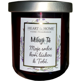 Heart & Home Sweet cherry soy scented candle with the inscription I love you 110 g