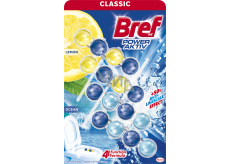 Bref Power Aktiv Lemon WC block for hygienic cleanliness and freshness of your toilet, colours the water, 2 x 50 g + Ocean WC block 2 x 50 g