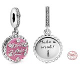 Sterling Silver 925 Birthday Cake Pink, Birthday Bracelet Pendant