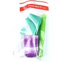 Plastic Nova Toiletry bag set - travel toiletry set cup, toothbrush and soap case 3 pieces, different colours