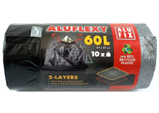 Alufix Aluflexy Retractable waste bags black 60 litres 64 x 69 cm 10 pieces