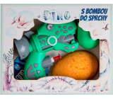 Bohemia Gifts Dino sparkling bath ball 70 g + water gun, cosmetic set for children