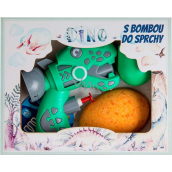 Bohemia Gifts Dino sparkling bath ball 70 g + water gun, cosmetic set for children
