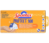 Spontex Protect 100 Disposable, hypoallergenic, powder-free, vinyl, size L, box of 100