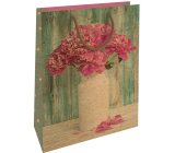 Nekupto Gift kraft bag 37 x 28 x 10 cm Peony in a vase