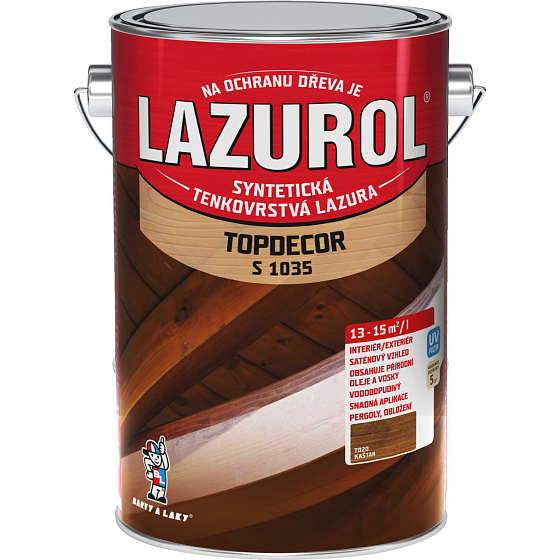 Lazurol Topdecor S1035 thin-layer wood stain T020 chestnut, 4.5 l