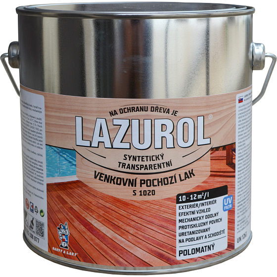 Lazurol S1020 Walkable Wood Lacquer Semi-Matt, Transparent, 2.5 l