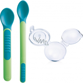 Mam Feeding Spoons & Cover 2 phase feeding spoon with protective cover of different colors 6+ months 1 set