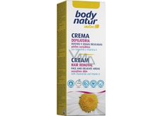 Body Natur Sensitive depilační krém pro depilaci obličeje, podpaží a oblasti bikin s heřmánkem a vitaminem E 50 ml