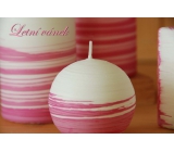 Lima Aromatic spiral Summer breeze candle white - pink ball 100 mm 1 piece