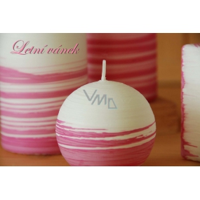 Lima Aromatic spiral Summer breeze candle white - pink ball 100 mm 1 piece