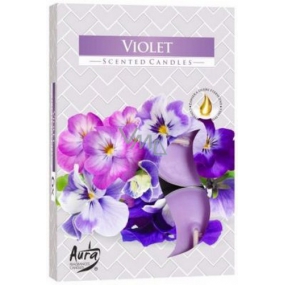 Bispol Aura Violet - Violet scented tealights 6 pieces