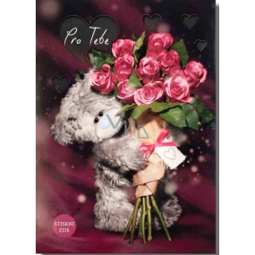 Me to You Glowing greeting card with roses For you 14.8 x 21 cm