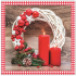 Aha Paper napkins 3 ply 33 x 33 cm 20 pieces Christmas White wreath, 2 red candles and decorations