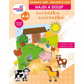 Ditipo Najdi a dolep Animals erasable notebook, removable stickers, develops logical thinking, fine motor skills for children 4-6 years 16 pages