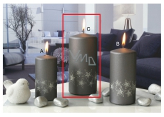 Lima Starlight candle gray / silver cylinder 70 x 150 mm 1 piece