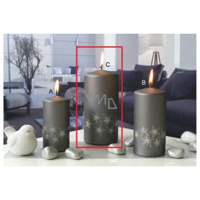 Lima Starlight candle gray / silver cylinder 70 x 150 mm 1 piece
