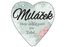 Albi Hanging plaque heart Valentine 9 x 10 cm