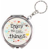 Albi Mirror - key ring with text Enjoy the little things 6.5 cm