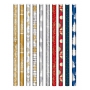 Ditipo Gift wrapping paper 70 x 200 cm Luxury white gold-silver stars