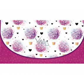 Nekupto Greeting card money envelope Pink with flowers 116 x 220 mm