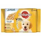 Pedigree Vital Protection Junior with chicken and rice, with turkey and rice in jelly pouch 4 x 100 g