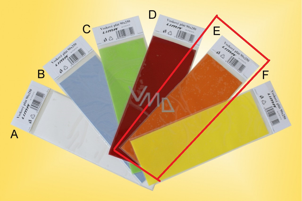 Lima Wax plate for the production and decoration of candles orange 90 x