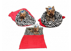 Marysa litter - 3in1 bag is designed for puppy, kitten, rodent or ferret XL 60 x 150 cm red / zebra