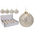 Tree ball glass white with gold mix 80 mm 1 piece
