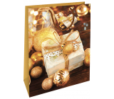 Nekupto Gift paper bag 32.5 x 26 x 13 cm Christmas gold gift WBL 1947 01