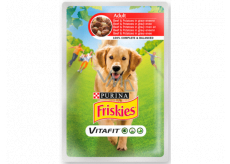 Purina Friskies Vitafit beef with potatoes in juice complete dog food pouch 100 g