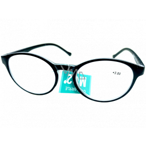 Berkeley Reading glasses +3 plastic black, round glass 1 piece MC2182