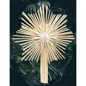 Straw tree topper Star with small star in the middle 23 cm