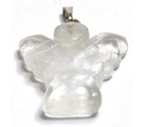 Crystal Angel guardian pendant natural stone hand cut 3 cm 1 piece, stone stones