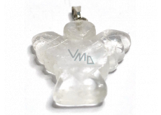 Crystal Angel guardian pendant natural stone hand cut 3 cm 1 piece, stone stones