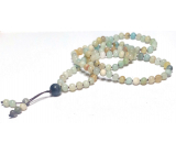 108 Mala Amazonite necklace, meditation jewelry, natural stone, elastic, bead 6 mm