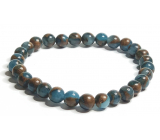 Jasper Cloisonne Blue bracelet elastic natural stone, ball 6 mm / 16 - 17 cm