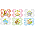Mam Flow silicone orthodontic pacifier 0-6 months different patterns and colours 1 piece