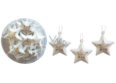 Gold printed metal stars for hanging 4,5 cm 12 pieces