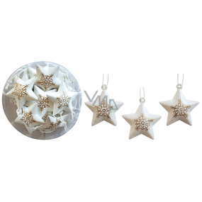 Gold printed metal stars for hanging 4,5 cm 12 pieces