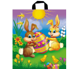 Press Plastic bag with handle 44 x 50 cm Easter Bunnies with egg