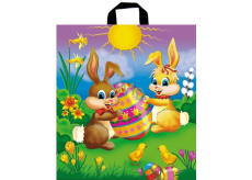 Press Plastic bag with handle 44 x 50 cm Easter Bunnies with egg