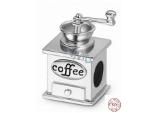 Charm Sterling silver 925 Coffee grinder - handmade, retro, bead for bracelet, food and drink