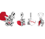 Charm Sterling silver 925 Disney, Minnie & Mickey in love, love bracelet pendant