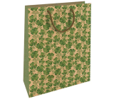 Nekupto Gift kraft bag 37 x 28 x 10 cm Four-leaf clovers